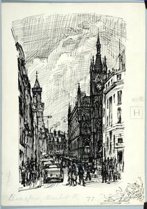Bradford Wool Exchange, Market Street. Original drawing used in 