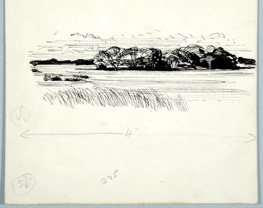 Hornsea Mere. Original drawing used in