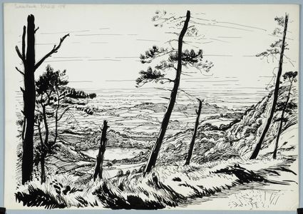 View from Sutton Bank. Original drawing used in 