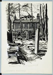 Haworth Parsonage. Original drawing used in 