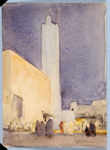 Minaret at night, Karouan