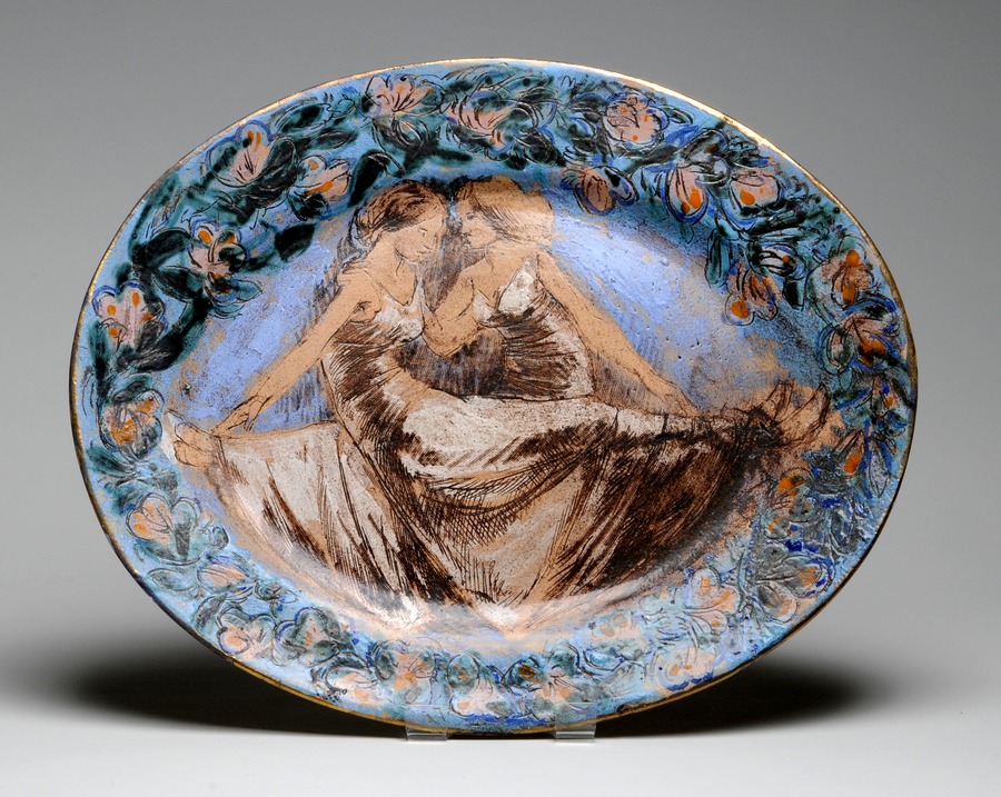 Oval Dish with two female figures