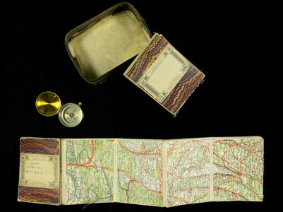 Bertram Ratcliffe's sardine tin and map of Bavaria, 1916