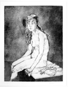 Model with Hat