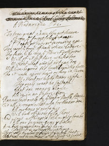 BC MS Lt 22, f. 1r: The opening of Thomas Sprat's poem 