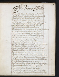 Commonplace book owned by the Lewis family, including transcribed poems by Pope, Gray, and Prior.