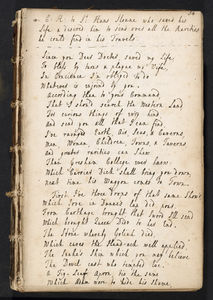 BC MS Lt 119, f. 54r: The opening of Thomas Hearne's poem 