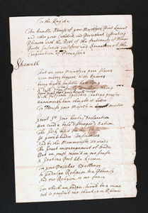 Satirical poem to James II occasioned by the Declaration of Indulgence.