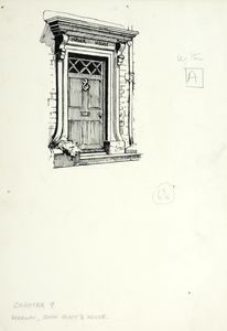 Doorway, John Pratt's house. Original drawing used in 