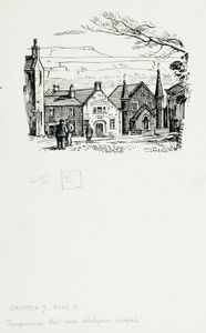Temperance Hall and Wesleyan Chapel (Askrigg). Original drawing used in 