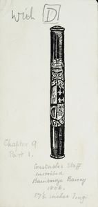 Constable's staff inscribed Bainbridge Barony 1806. Original drawing used in 