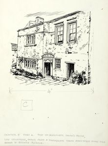 Part of Alexander Smith's house, Low Camshouse, drawn from a photograph taken about 1913. Original drawing used in 