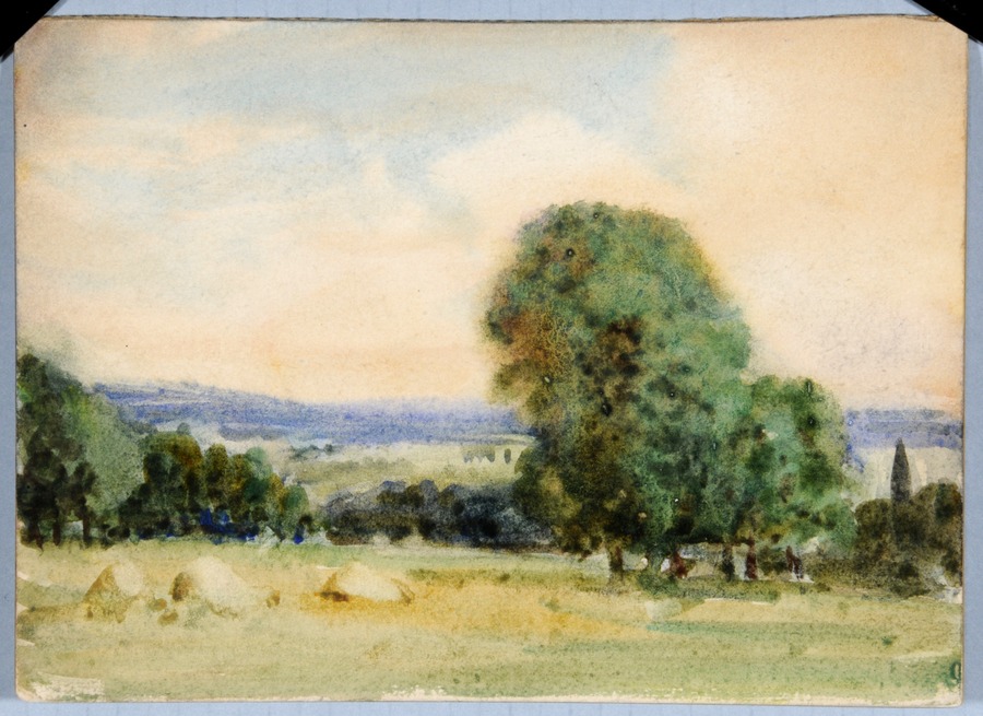 Elmet, view south over harvest, Leeds