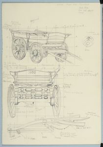 Waggon owned by Aconley, Frost Hall, Farndale; the front of the waggon made by Tinsley for Waind, Ankness; spring pole and fittings . Cp. drawing used on page 109 of  