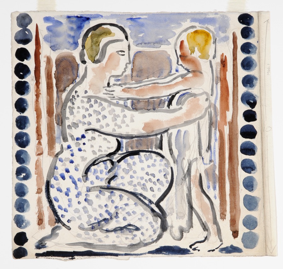 Mother and Child (design for a tile)