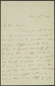 Letter to Miss Alexander