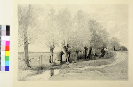 The Willow Bank, after Corot