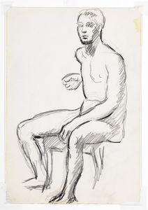 Seated Male Nude model