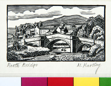 Reeth Bridge, recent impression from the block originally used as one of the chapter headings for 