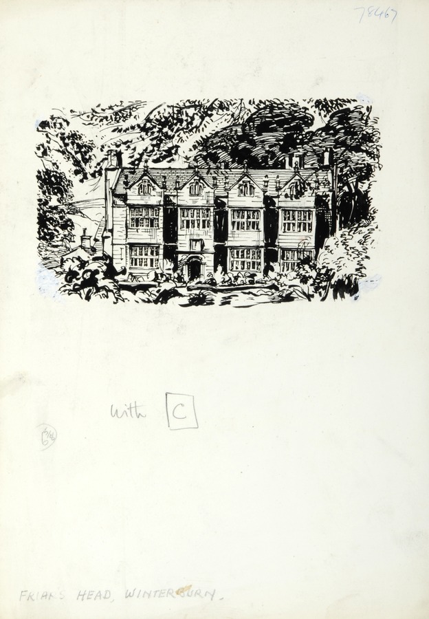 Friars Head, Winterburn. Original drawing used in 