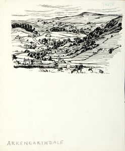 Arkengarthdale. Original drawing used in 