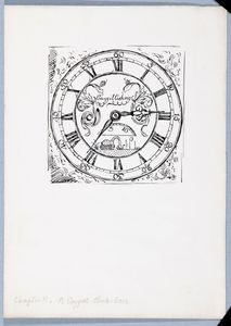 A Caygill clock-face. Original drawing used in 