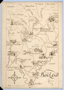 Pictorial Map of Bowland. Original drawing produced for 