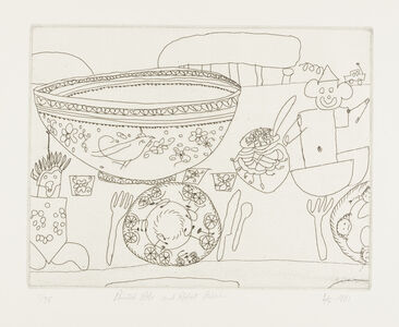 Painted Pots and Robot Pieces  (part of Bristol Printmakers' folio '81)
