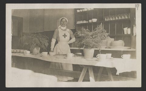 Photograph of a Volunteer Aid Detachment Nurse at Crathorne Hall, c. 1916