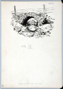 Green Bridge over the Ure. Original drawing used in 