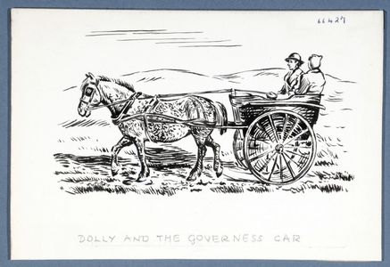 Dolly's Shoes rang on the Iron-hard Surface' (Dolly and the governess car). Original drawing used in 