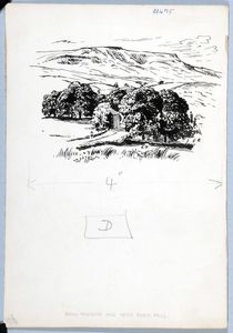 Shaw Paddock and Wild Boar Fell. Original drawing used in 