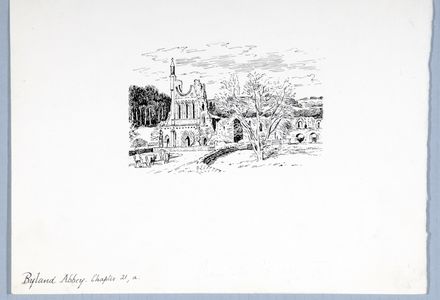 Byland Abbey, original drawing  used in 