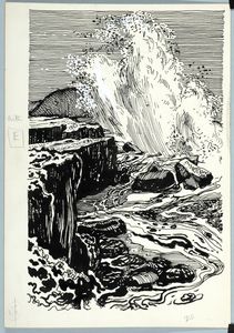 Filey Brigg. Original drawing used in 