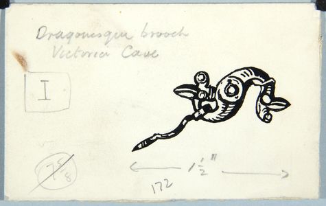 Dragonesque brooch. Original drawing used in 