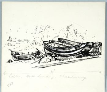 Cobles, North Landing, Flamborough. Original drawing used in 