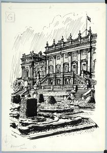 Harewood House. Original drawing used in 