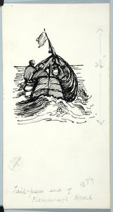 Coble returning home, Flamborough Head. Original drawing used in 