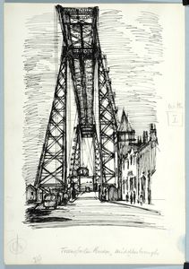 Transporter Bridge, Middlesbrough. Original drawing used in 