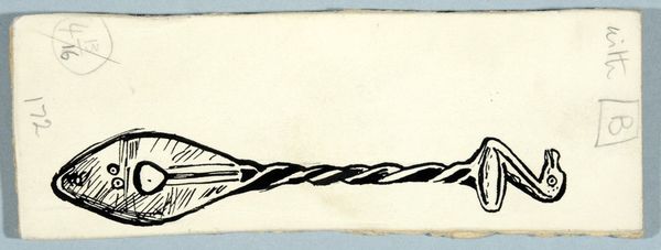 Bone object. Original drawing used in 