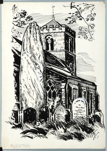 The monolith, Rudston. Original drawing used in 