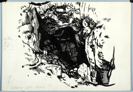 Victoria Cave, Settle. Original drawing used in 