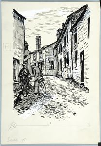 Main Street, Dent town. Original drawing used in 